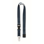 Lanyard in cotone con fibbia e chiusura di sicurezza Conscious Cotton color blu mare seconda vista
