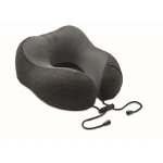 Cuscino da viaggio in tessuto cationico con sacchetto Confort color grigio scuro decima vista