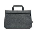 Cartelle porta computer monoscomparto con tasca interna 15'' RPET Felt color grigio scuro vista laterale
