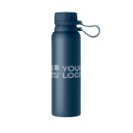 Bottiglia termica con manico in silicone da 780ml Inox Turn color blu oltremare vista area di stampa