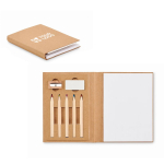 Set da disegno con logo 60 fogli bianchi colori e accessori Bambino color beige vista area di stampa