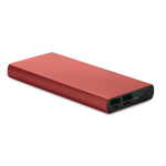 Power bank da 10.000 mAh indicatore luminoso con logo Duo color bordò