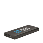 Power bank da 10.000 mAh indicatore luminoso con logo Duo color nero vista area di stampa