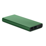 Power bank da 10.000 mAh indicatore luminoso con logo Duo color verde scuro
