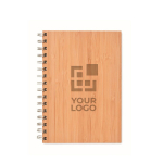 Block notes pubblicitario A5 copertina bambù pagine a righe Conscious color legno vista area di stampa