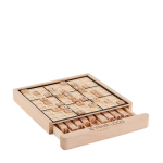 Gioco del Sudoku pubblicitario in legno con 99 tessere Sudoku color legno vista area di stampa