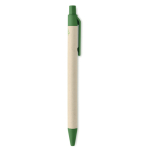 Penna biodegradabile con clip e punta colorata inchiostro blu Eco Milky color verde