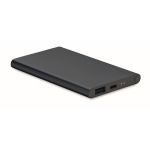 Power bank promozionale da 4.000 mAh in alluminio Alu Black color blu mare