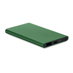 Power bank promozionale da 4.000 mAh in alluminio Alu Black color verde scuro