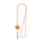 Lanyard porta badge in cotone con dettaglio in bambù Cotton Hook color beige vista area di stampa