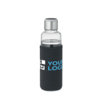 Borraccia di vetro con sensore nel tappo 500ml Crystal Reminder color nero vista area di stampa