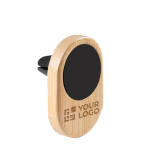 Portacellulare auto promozionale magnetico in bambù Carpool vista area di stampa