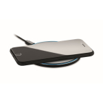 Caricatore wireless pubblicitario in alluminio e ABS da 10W color nero seconda vista
