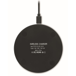 Caricatore wireless pubblicitario in alluminio e ABS da 10W color nero sesta vista