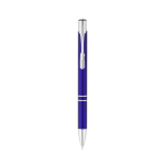 Penna in alluminio riciclato con inchiostro blu color blu reale prima vista