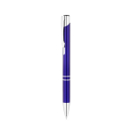 Penna in alluminio riciclato con inchiostro blu color blu reale seconda vista