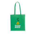 Shopper in cotone riciclato e RPET da 180 g/m² Reciclo Cairo color verde immagine con logo