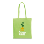 Shopper in cotone riciclato e RPET da 180 g/m² Reciclo Cairo color verde chiaro immagine con logo