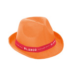 Cappello paglia più colori con nastro bianco personalizzabile Colors color arancione immagine con logo 4