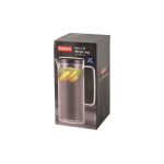 Brocca cilindrica di plastica da 1.2l con tappo colorato Melhor color nero con scatola
