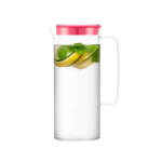 Brocca cilindrica di plastica da 1.2l con tappo colorato Melhor color rosa