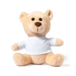Orasacchiotto personalizzato peluche con t-shirt per stampa logo Kiddo color beige prima vista