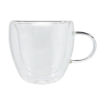 Kit due tazze piccole da caffè con piattino in bambù da 100ml Espresso color trasparente vista laterale