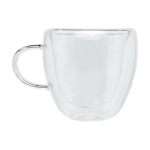 Kit due tazze piccole da caffè con piattino in bambù da 100ml Espresso color trasparente seconda vista con laterale