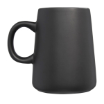 Tazze personalizzate ceramica opaca manico rotondo 450ml Wide Base color nero seconda vista con laterale