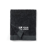 Asciugamano con logo in cotone naturale 90x150cm FreshFiber Large color grigio scuro vista area di stampa