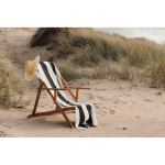 Telo mare elegante a righe cotone biologico 450 gr/m2 80x180cm Seaside color nero vista ambiente 3