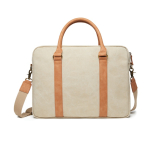 Borsa porta pc da lavoro ecologica tracolla removibile 16'' EcoJourney color beige terza vista