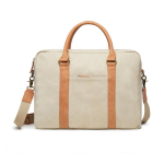 Borsa porta pc da lavoro ecologica tracolla removibile 16'' EcoJourney color beige