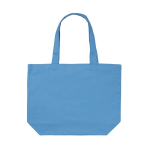 Shopping bag pubblicitaria in canvas 240 g/m² EcoTrace Pocket color azzurro terza vista