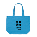 Shopping bag pubblicitaria in canvas 240 g/m² EcoTrace Pocket color azzurro vista area di stampa