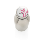 Borraccia in acciaio riciclato senza BPA 500ml EcoDeluxe color argento seconda vista con logo