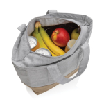 Borsa frigo con logo piccola pieghevole 8 lattine EcoTrace Raw color grigio seconda vista
