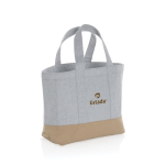 Borsa frigo con logo piccola pieghevole 8 lattine EcoTrace Raw color grigio vista con logo