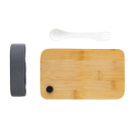 Lunchbox in PP riciclato con coperchio in bambù  Complete Bamboo Eco color bianco quarta vista