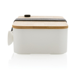 Lunchbox in PP riciclato con coperchio in bambù  Complete Bamboo Eco color bianco sesta vista