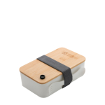 Lunchbox in PP riciclato con coperchio in bambù  Complete Bamboo Eco color bianco vista area di stampa