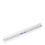 Righello pubblicitario alluminio triangolare tascabile 5 scale 30cm color argento vista area di stampa