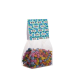 Cioccolatini colorati tipo Smarties in sacchetto da 100g con etichetta color trasparente vista principale