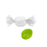 Caramelle alla frutta con incarto a fiocco riciclabile color mela