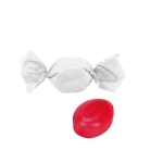 Caramelle alla frutta con incarto a fiocco riciclabile color ciliegia
