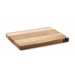 Tagliere rettangolare in legno di acacia con affilalame su un angolo color legno