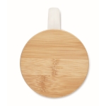 Tazza promozionale in vetro riciclato con tappo in bambù da 300 ml color trasparente ottava vista