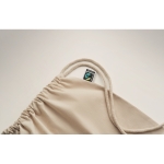 Zainetto in cotone equosolidale da 180 gr/m² Thin FairTrade color beige quinta vista fotografica