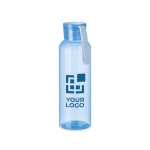 Borracce in tritan personalizzate con laccetto in silicone da 500 ml color azzurro trasparente