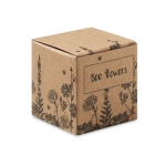 Kit per la coltivazione di fiori per api in scatola di cartone color beige